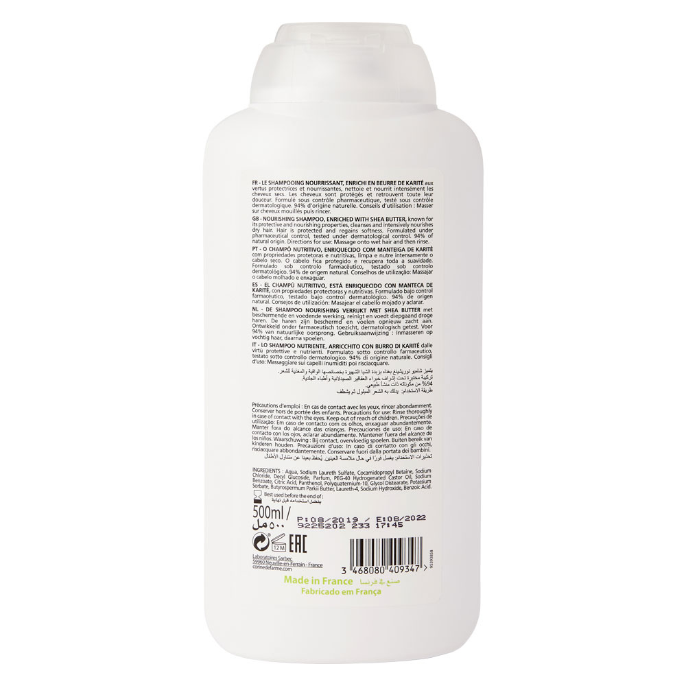 corine de farme Shampooing Nourrissant au beurre de Karité Capillaires