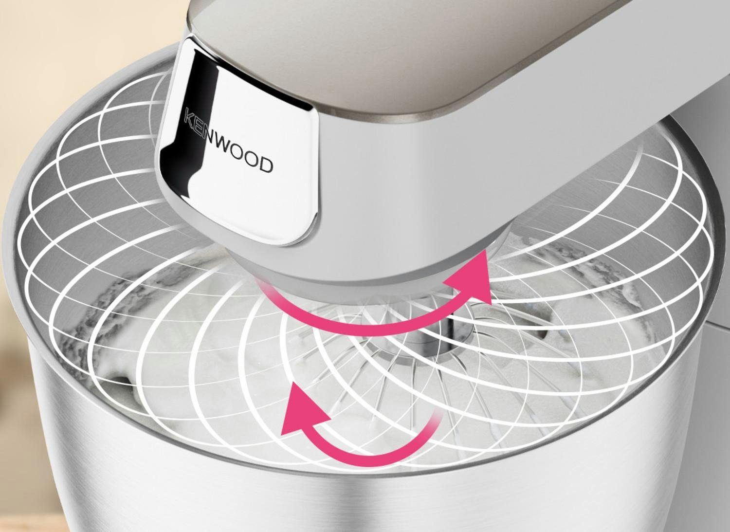 Kenwood Küchenmaschine Titanium Chef Baker XL KVL65.001WH, 1200 W, 7,00 l Schüssel, Deine Chef, die WIEGT