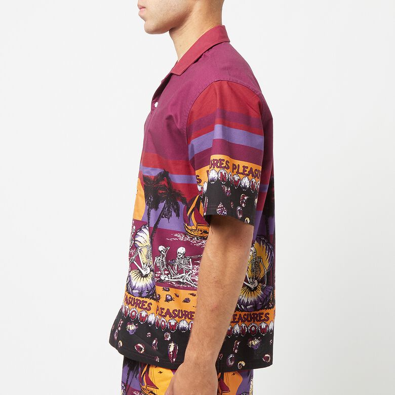 Pleasures Beach Button Down burgundy