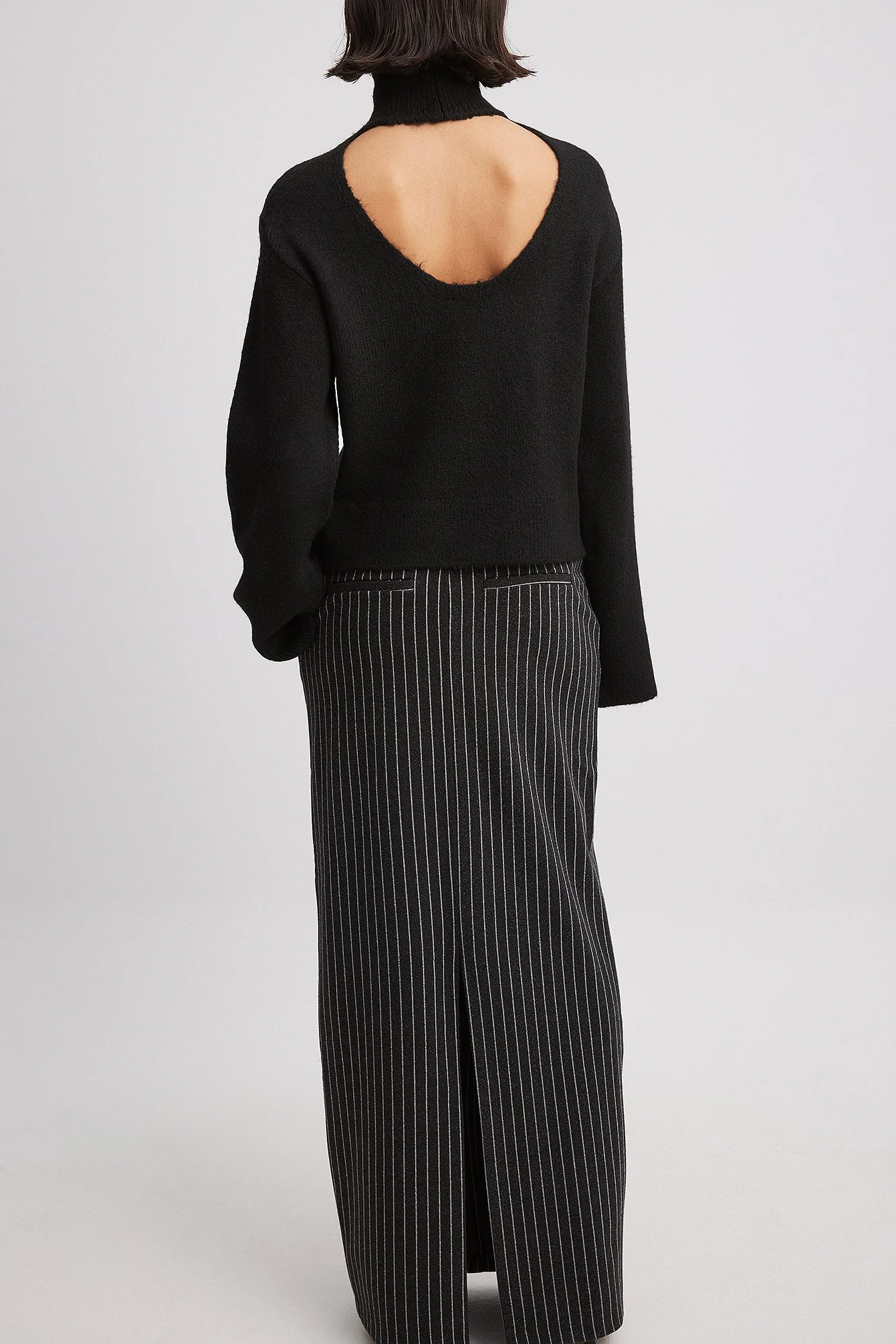 Gestrickter Polo-Pullover mit Ausschnitt