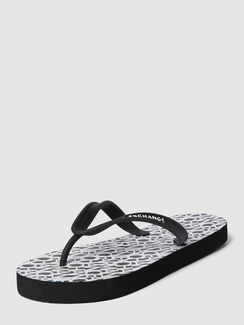 Zehentrenner mit Label-Details in schwarz