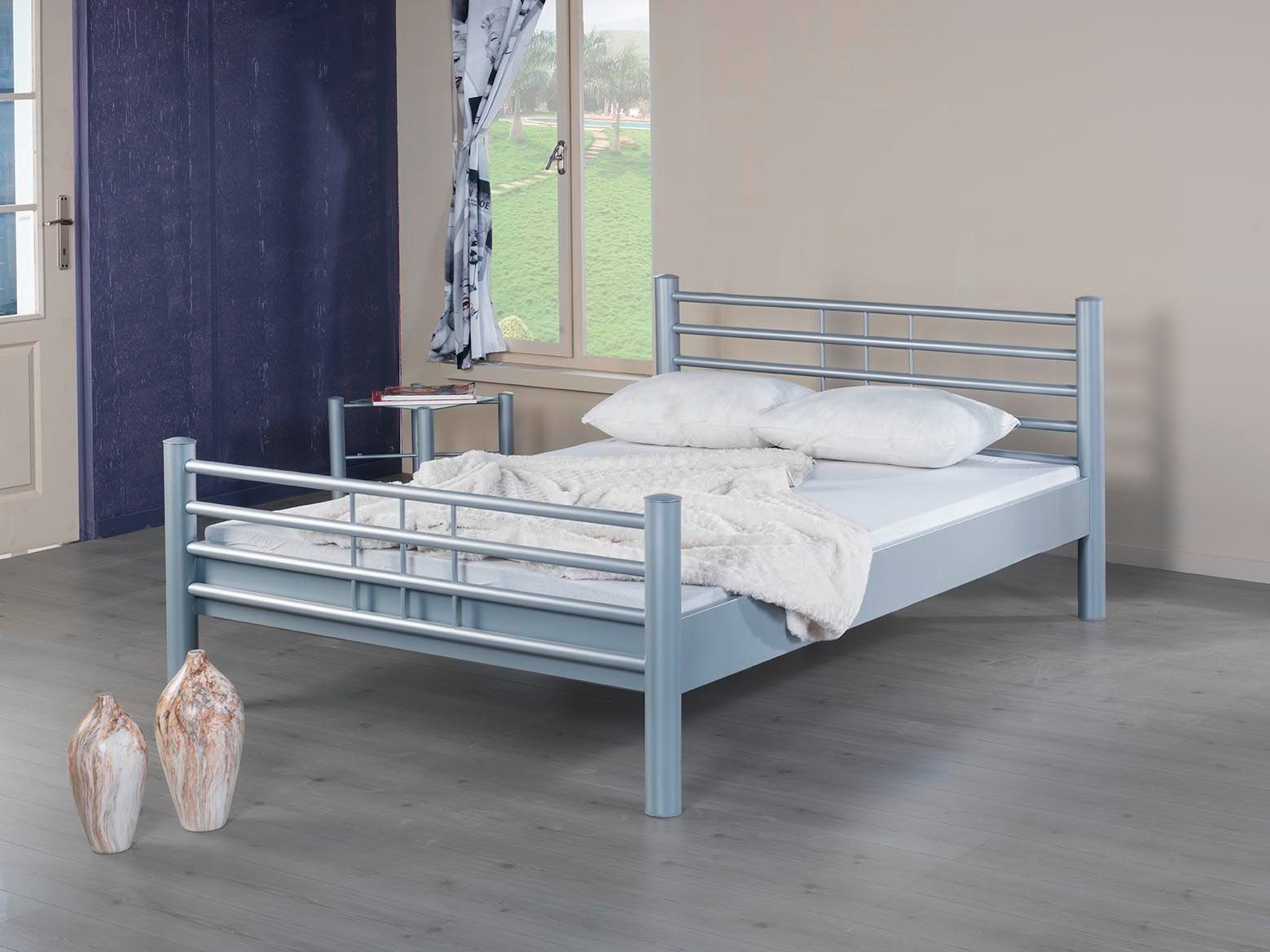 BedBox Metallbett Lea, traumhaft klassisches Bett, stabil und langlebig, pulverbeschichtetes Metall