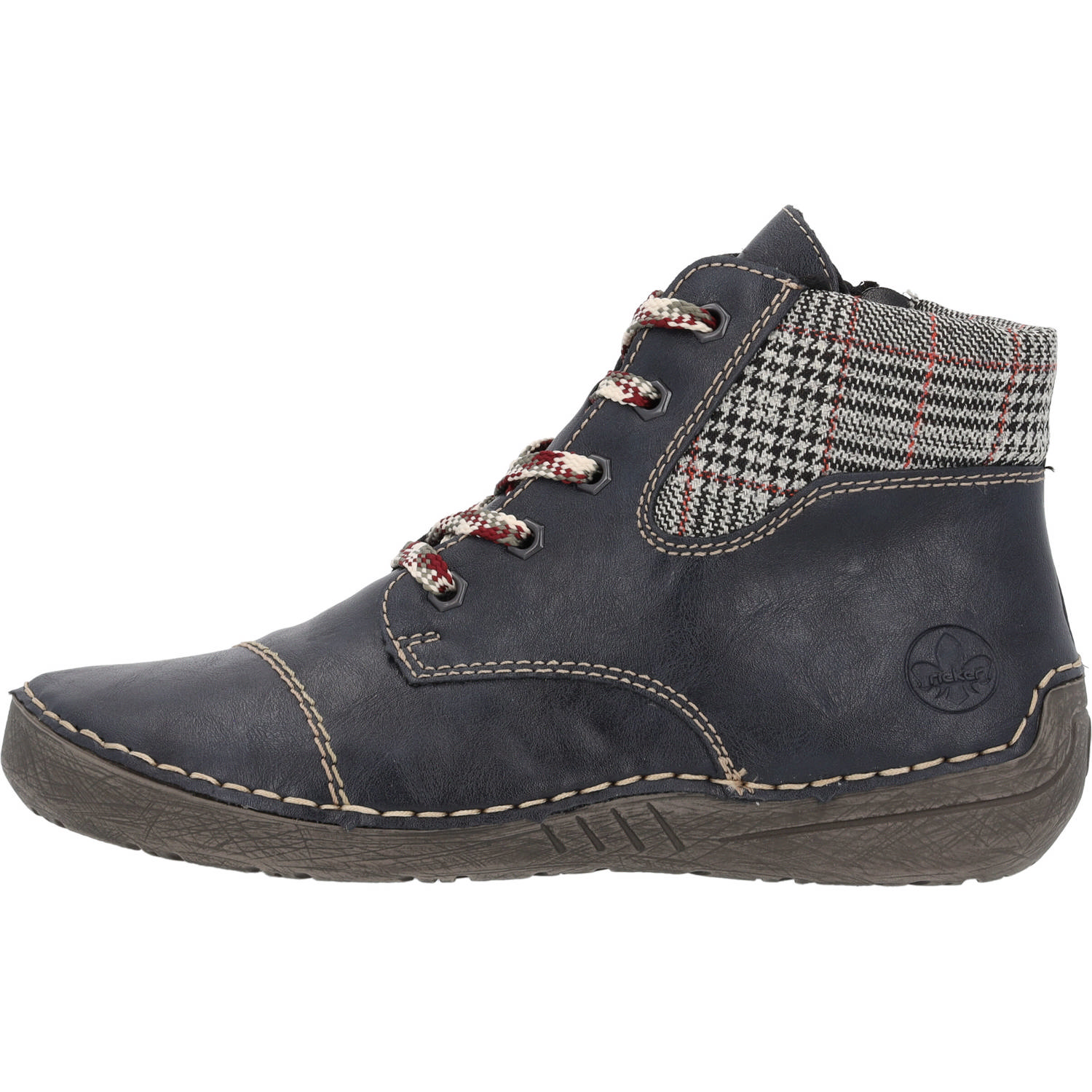 Rieker 52541, Schnürstiefel, Damen, ozean/grau-rost