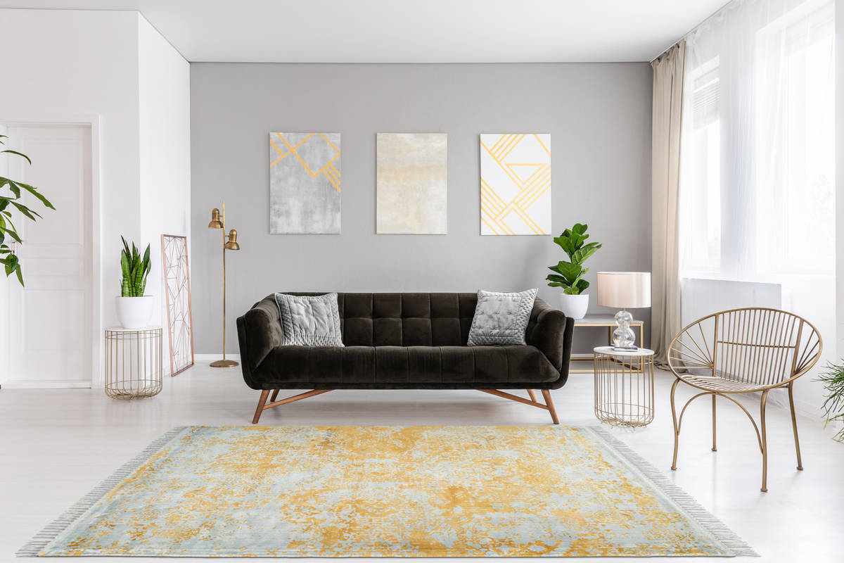 Padiro Teppich Grau / Gold 160cm x 230cm