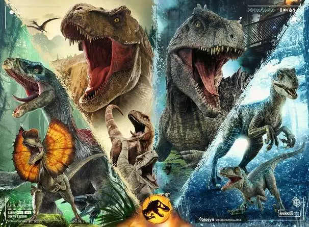 Kinderpuzzle ab 6 Jahren - Dinosaurierarten - 100 Teile