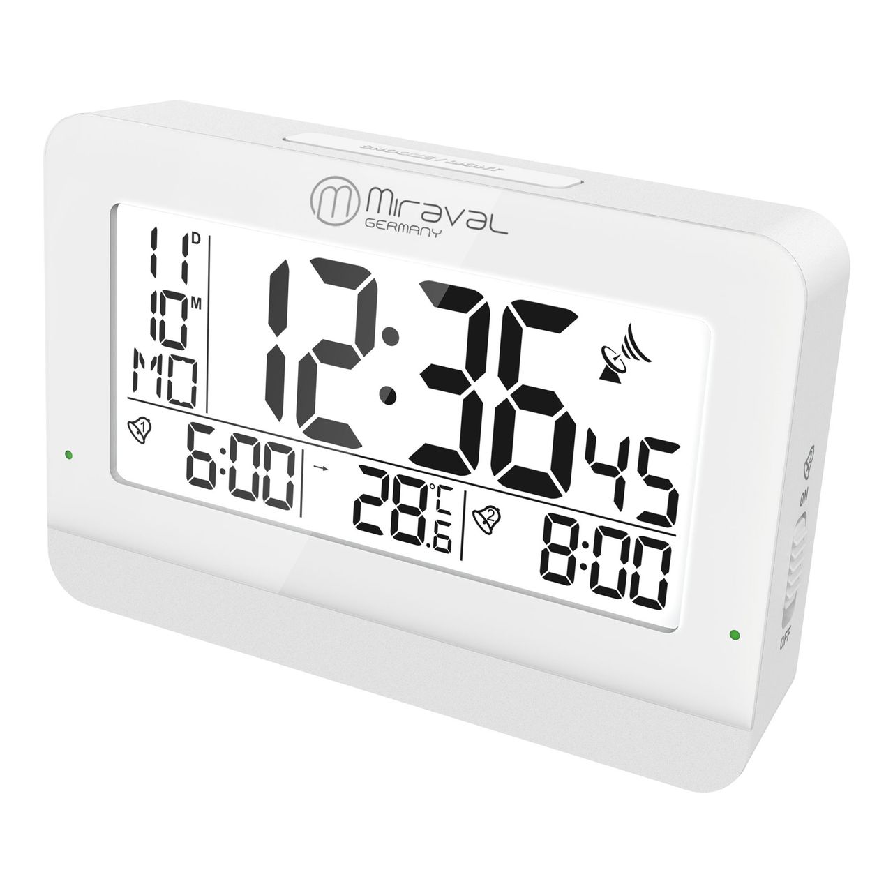 MIRAVAL digitaler Funkwecker Datumsanzeige Designwecker Reisewecker Temperaturanzeige