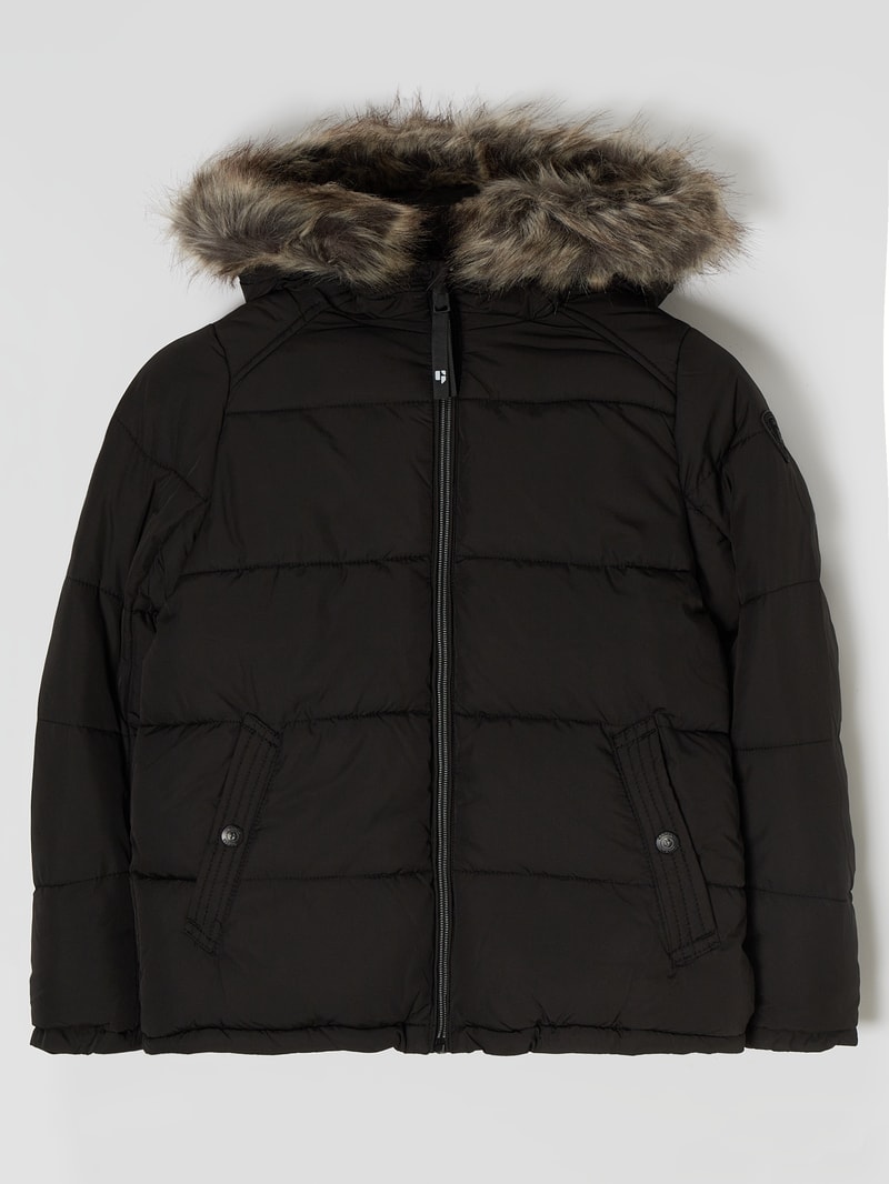 Steppjacke mit Kapuze - wasserabweisend in schwarz