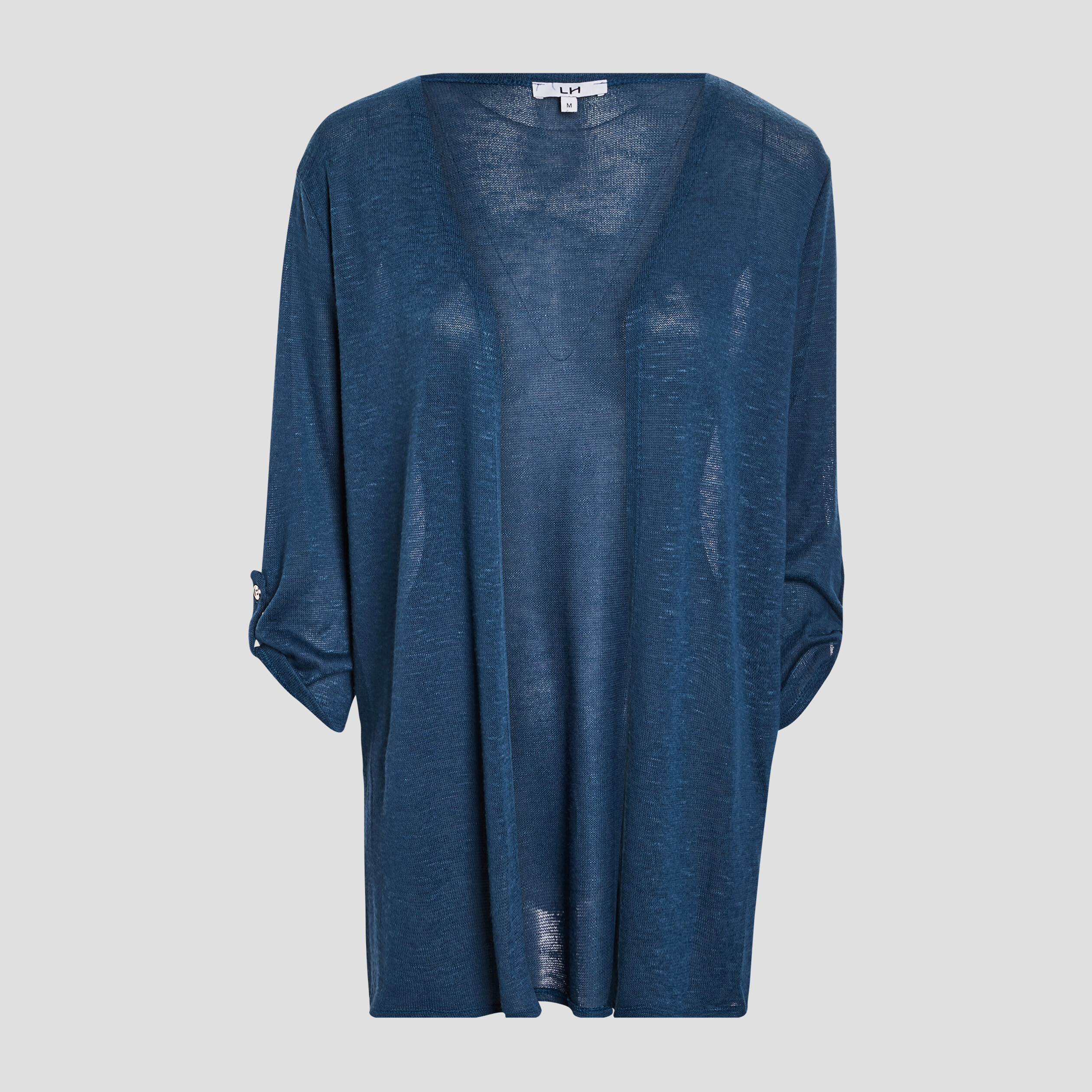 Gilet manches 3 4 bleu pétrole femme | La Halle
