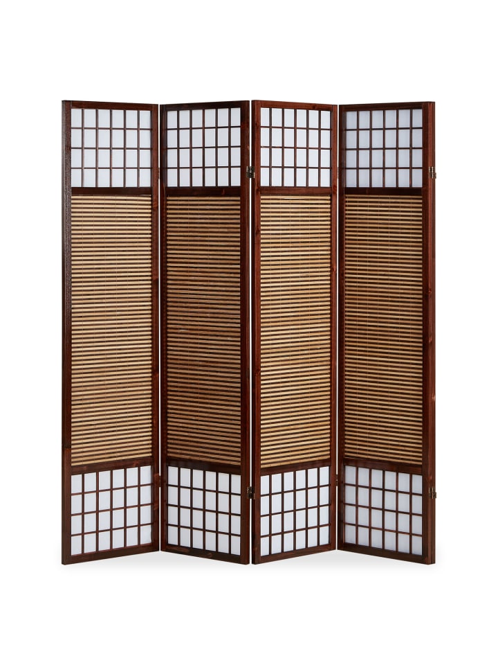 Homestyle4u 4-tlg. Paravent in Braun 176x175 günstig kaufen onesize