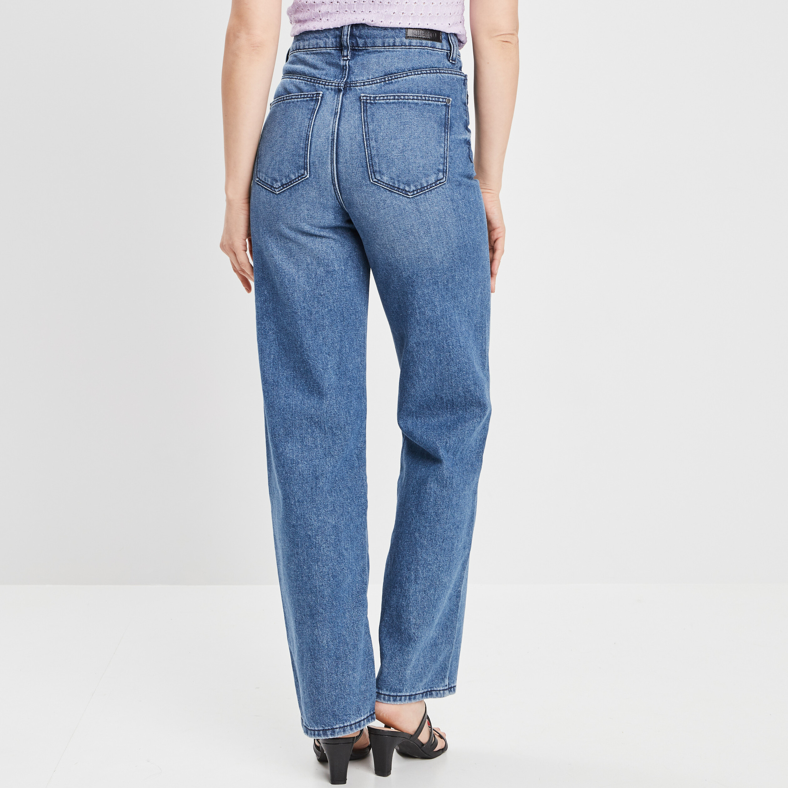 Jeans large denim stone femme | La Halle
