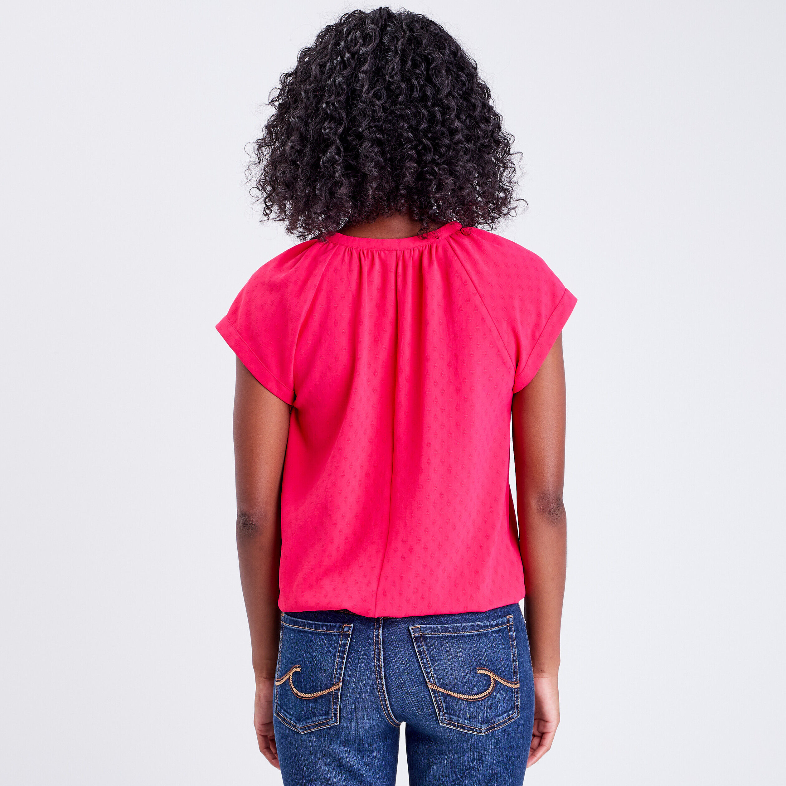 Blouse manches courtes rose vif femme | Cache Cache