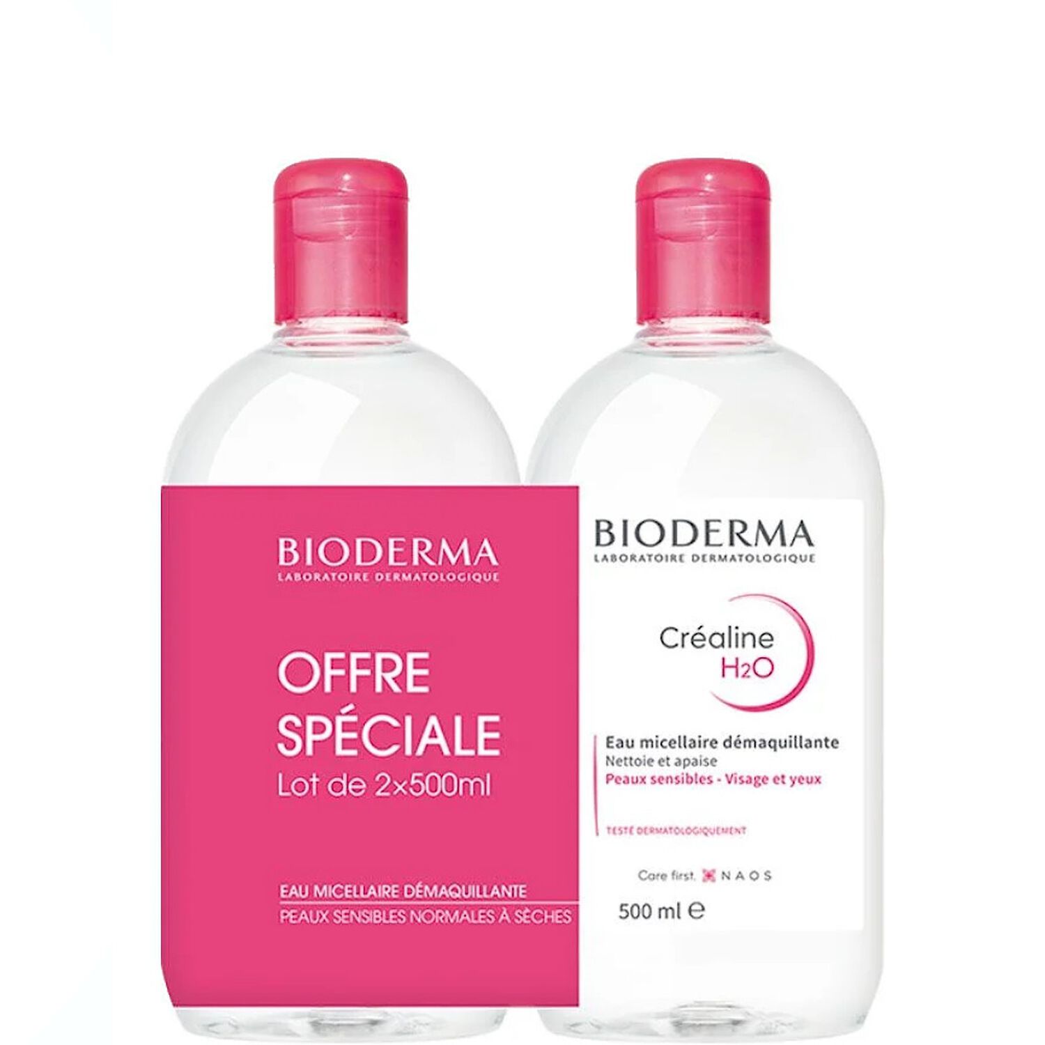 Bioderma Créaline Eau Micellaire Démaquillante 2x 500 ml