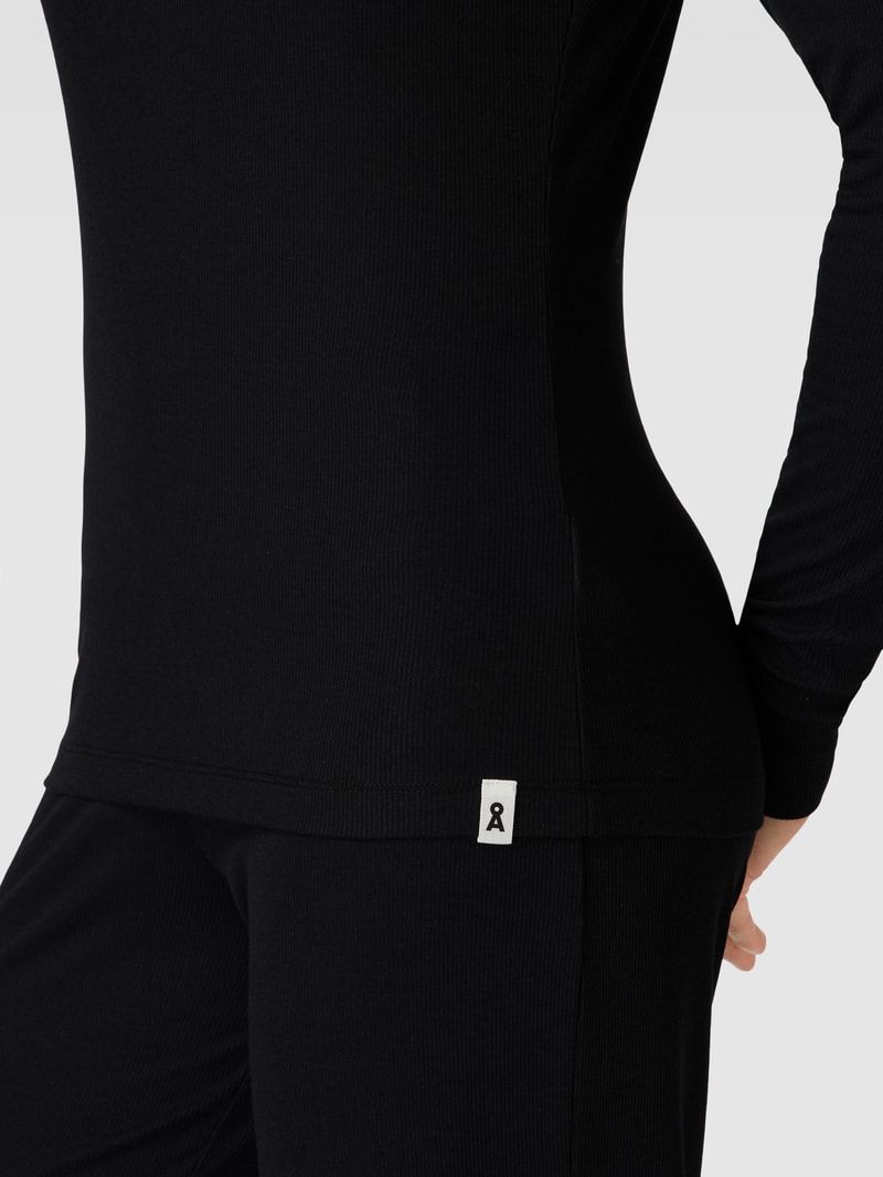 Longsleeve mit Rundhalsausschnitt Modell 'Jaaleaa' in schwarz
