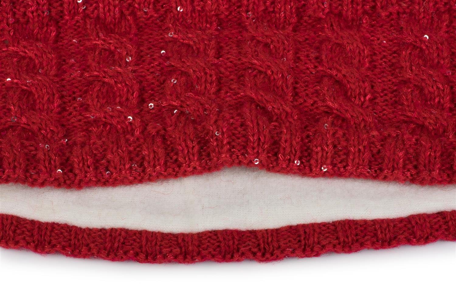 styleBREAKER Stirnband (1-St) Strick Stirnband Zopfmuster Pailletten