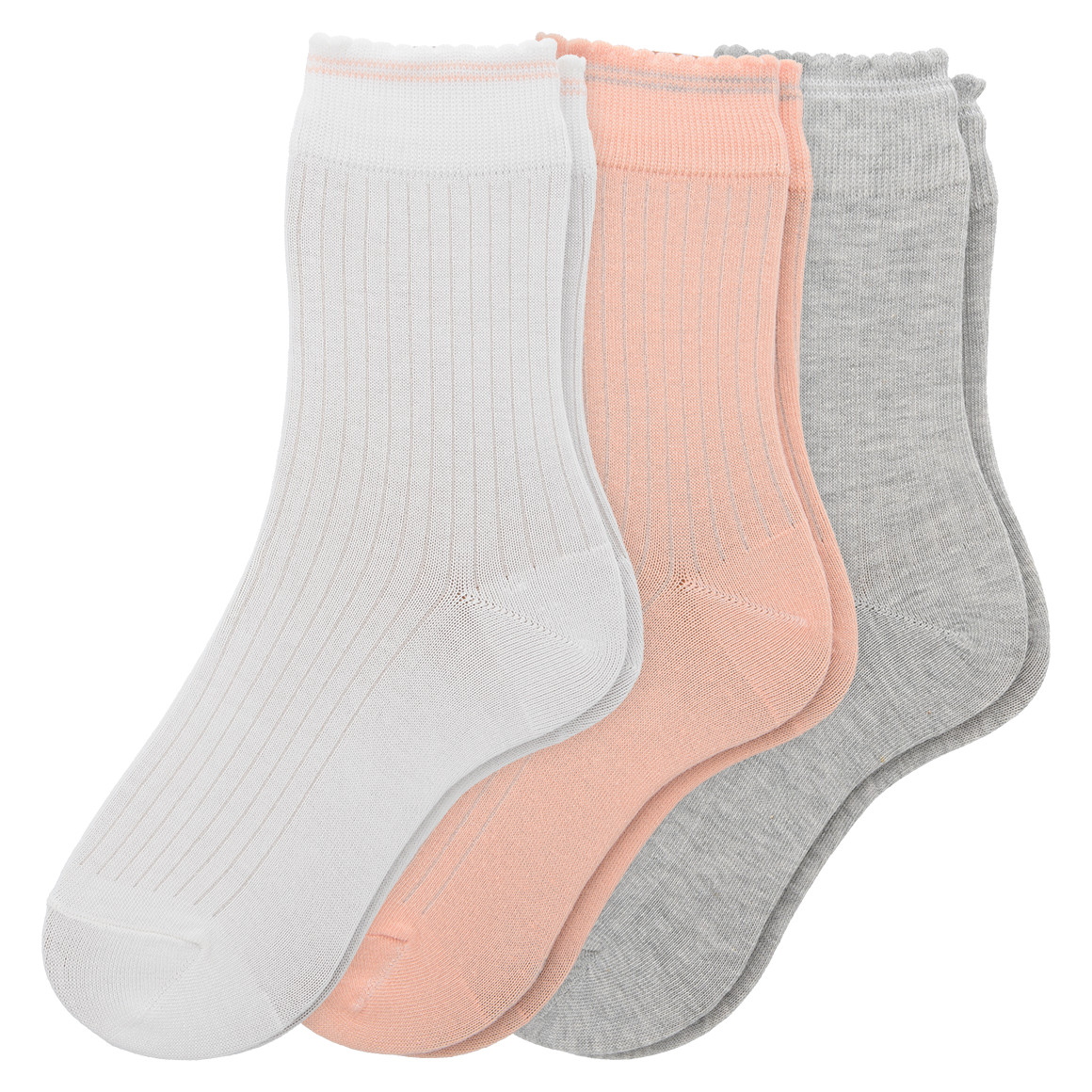 3 Paar Damen Socken mit Rippstruktur