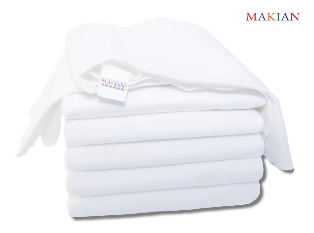 Makian Moltonwindeln, 6er Pack, weiß, 70x70cm, unisex