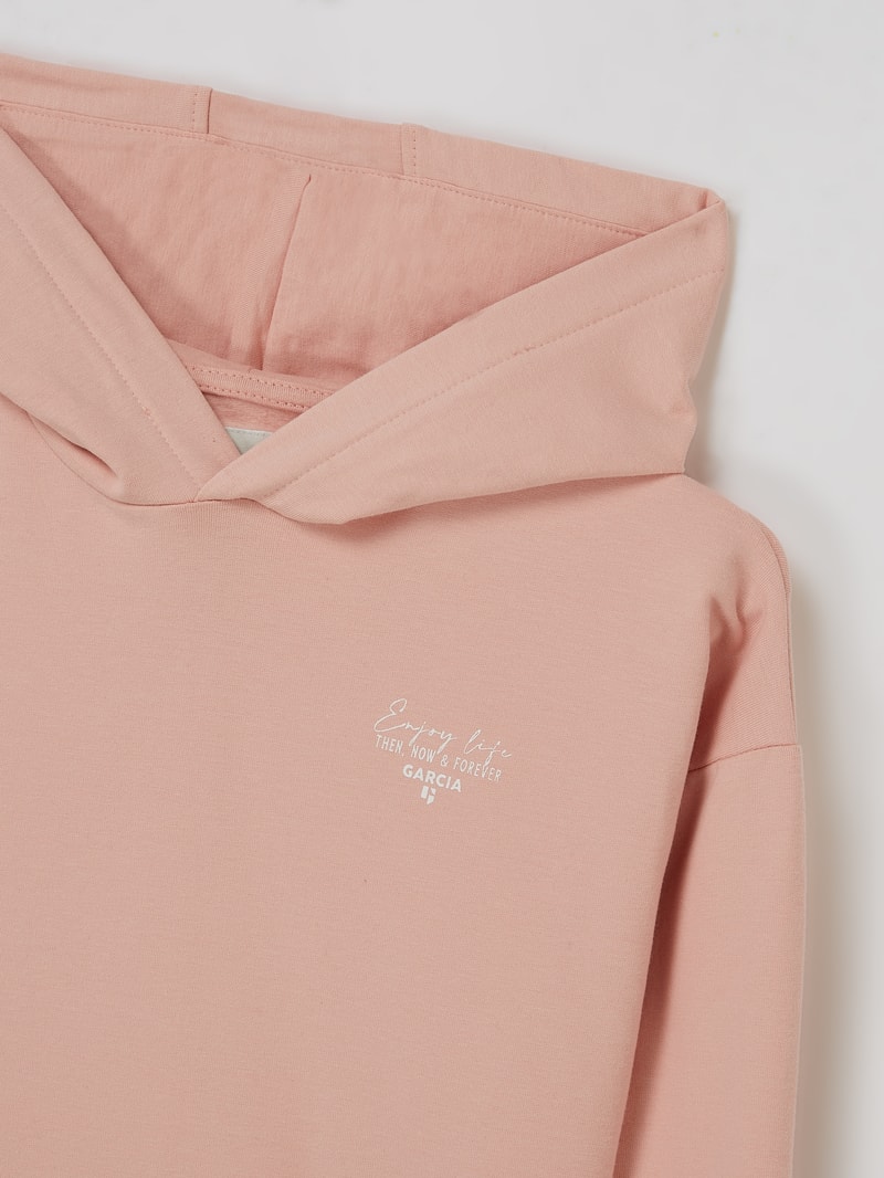 Hoodie mit Message in hellrosa