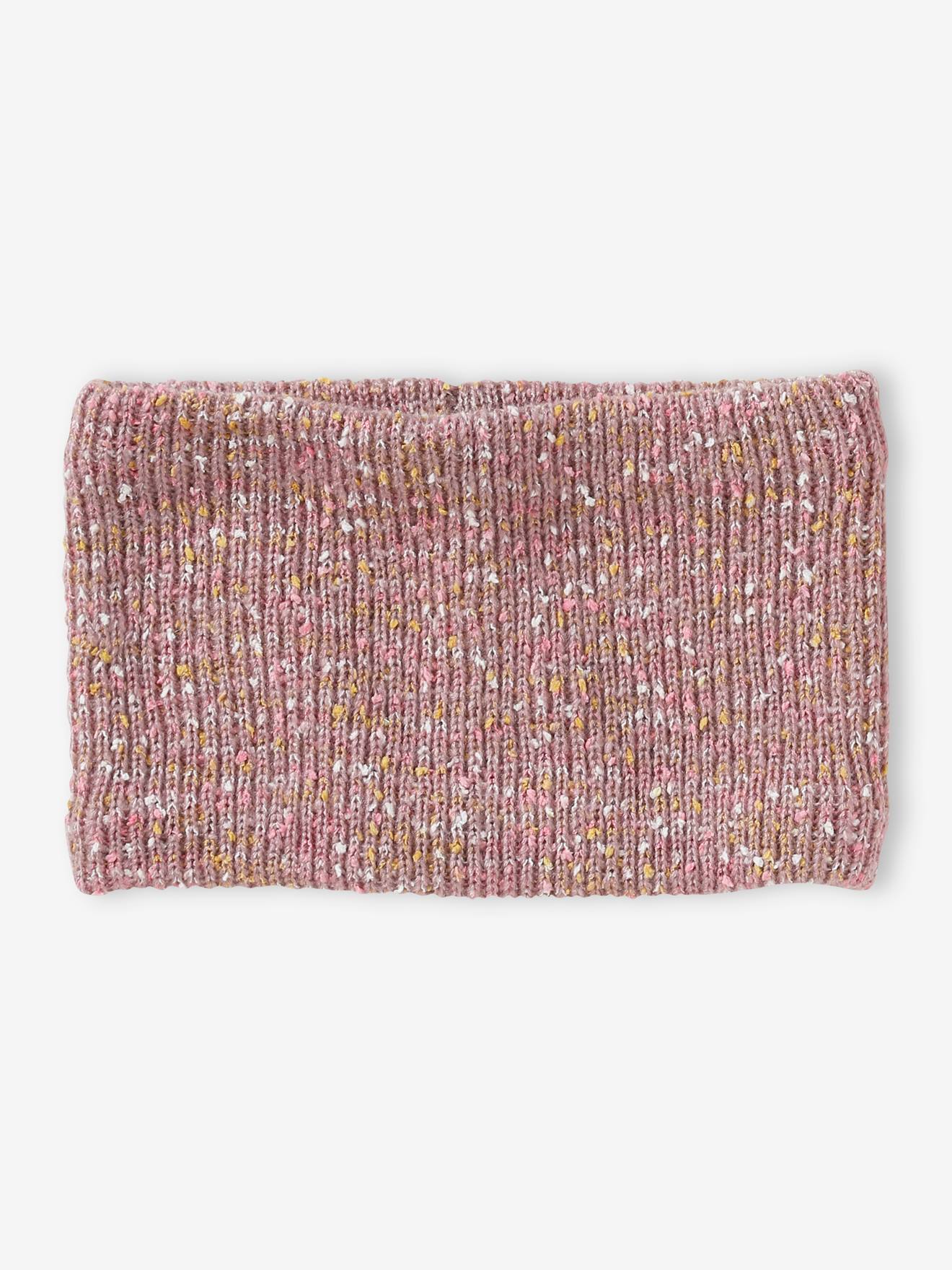 Vertbaudet Mädchen-Set: Mütze, Rundschal & Handschuhe - malve