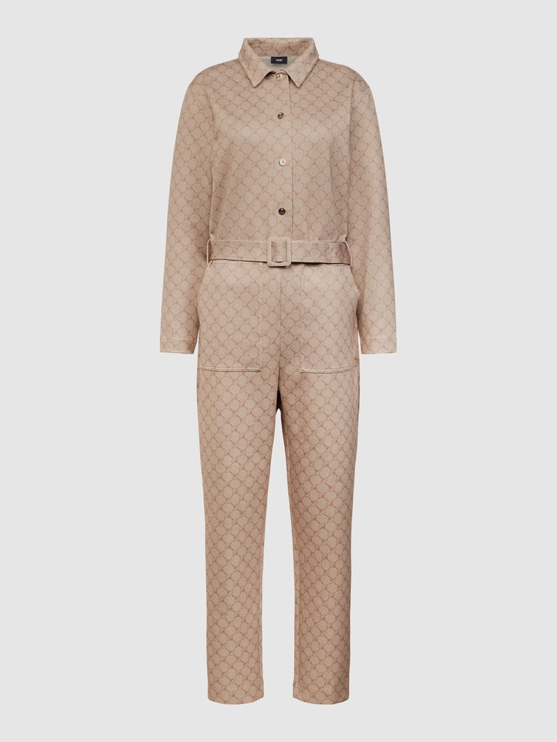 Jumpsuit mit Gürtel in camel