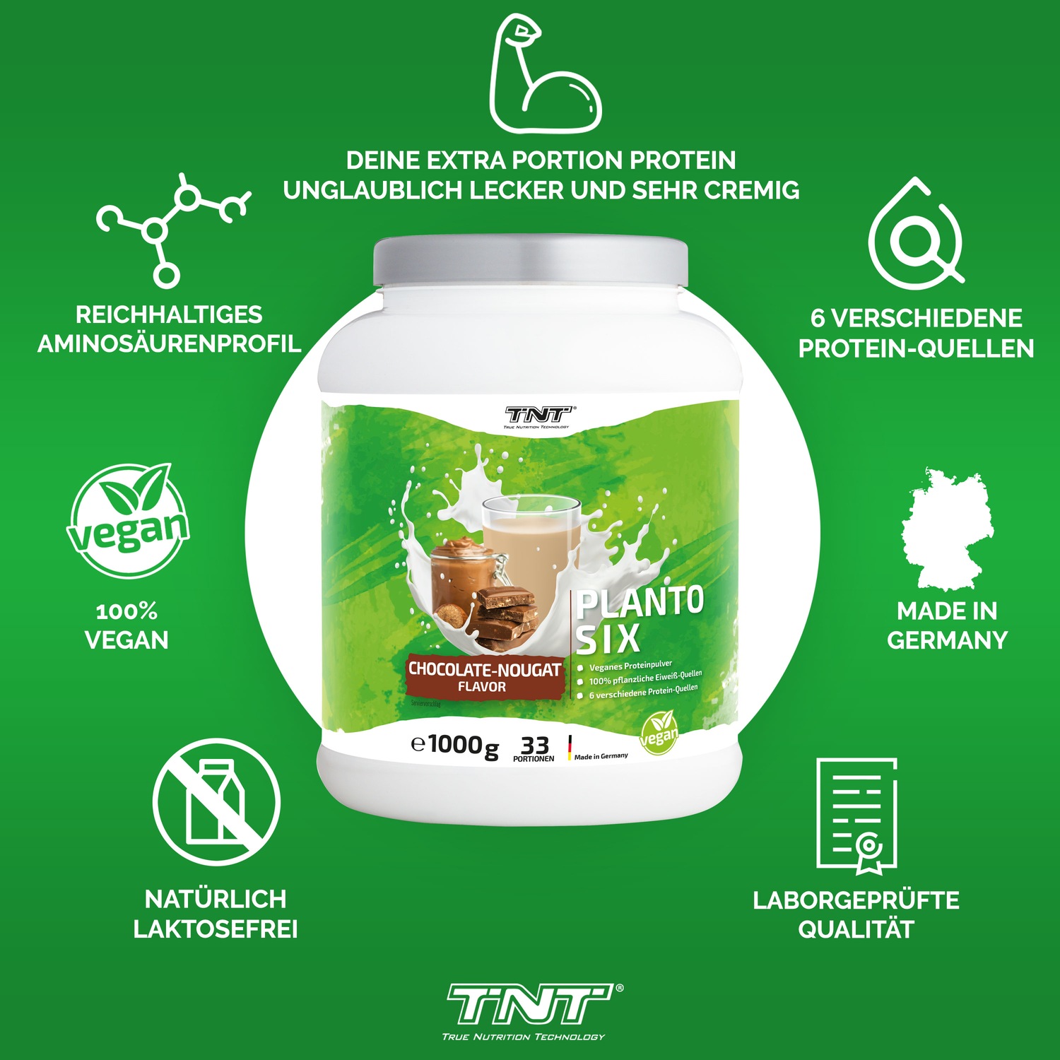 Planto Six - veganes Mehrkomponenten Protein aus 6 Eiweißquellen