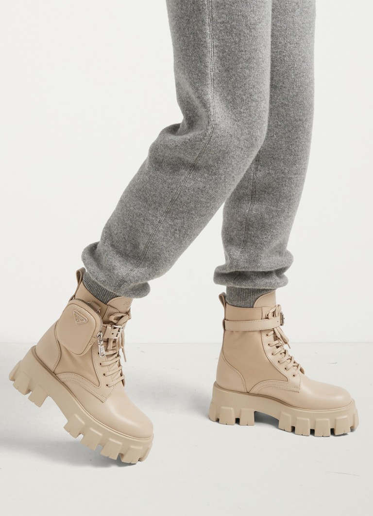 Prada  Biker boot van leer