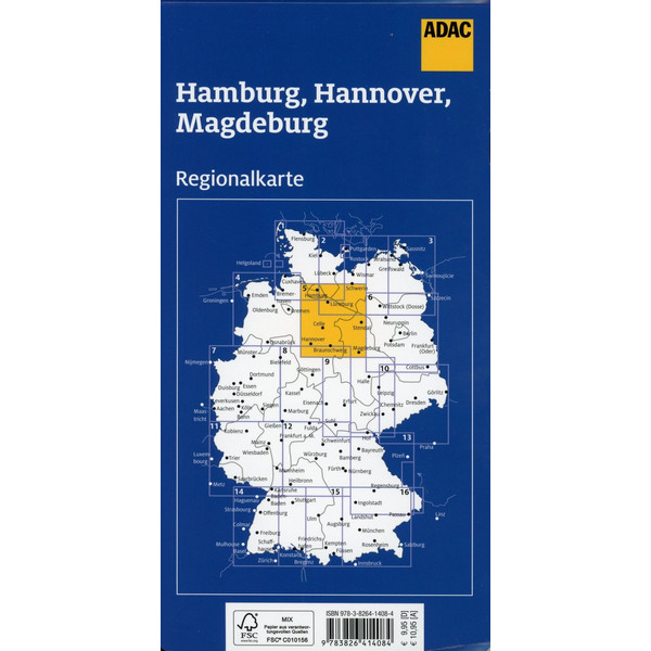 ADAC Regionalkarte Blatt 5 Hamburg, Hannover, Magdeburg 1:150 000 - Straßenkarte