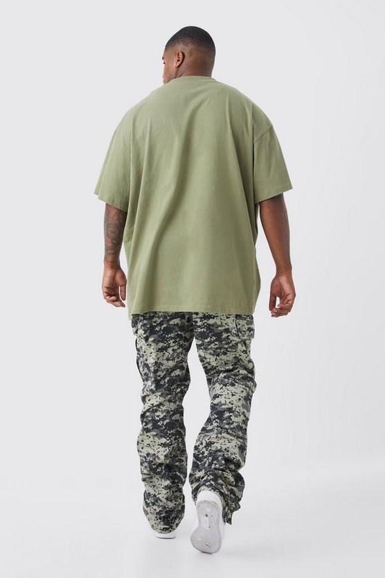 Plus Slim-Fit Camouflage Cargo-Hose mit Druckknöpfen