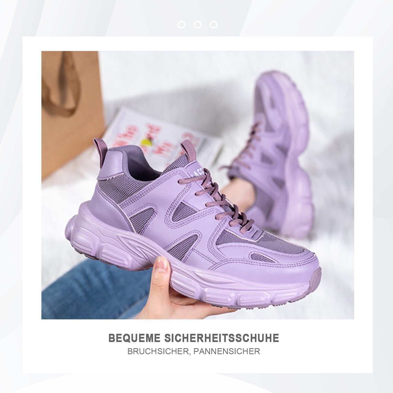 Daisred Arbeitsschuhe Damen Safety Leicht Sicherheitsschuhe Arbeitsschuh