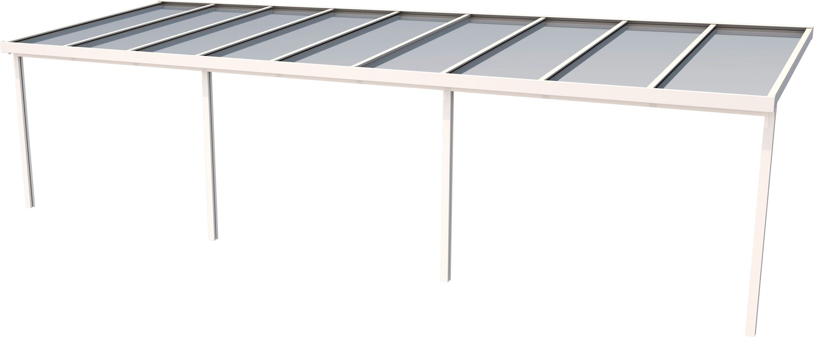 GUTTA Terrassendach Premium, BxT: 913,5x306 cm, Bedachung Doppelstegplatten, BxT: 914x306 cm, Dach Polycarbonat Opal