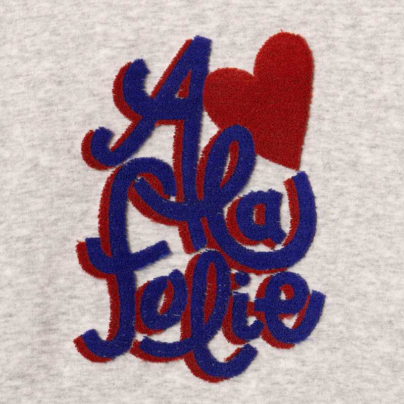 Sweat fille message 3D gris fille Catimini