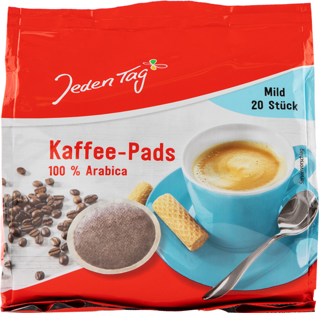 Jeden Tag Kaffee-Pads mild