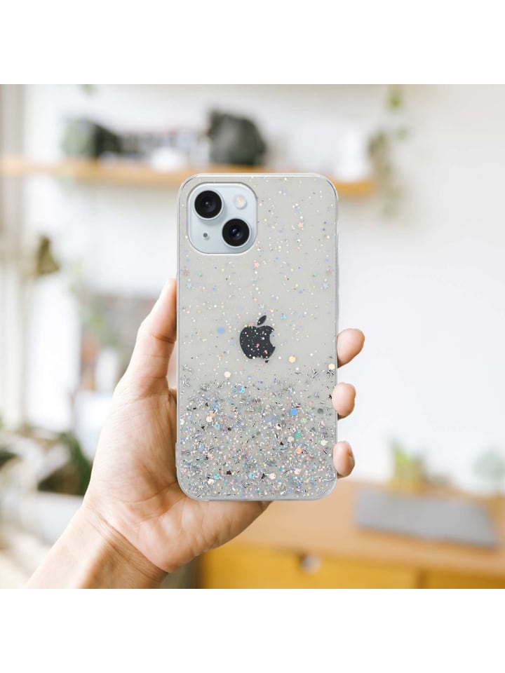 cadorabo Hülle für Apple iPhone 15 Glitter in Transparent mit Glitter günstig kaufen onesize