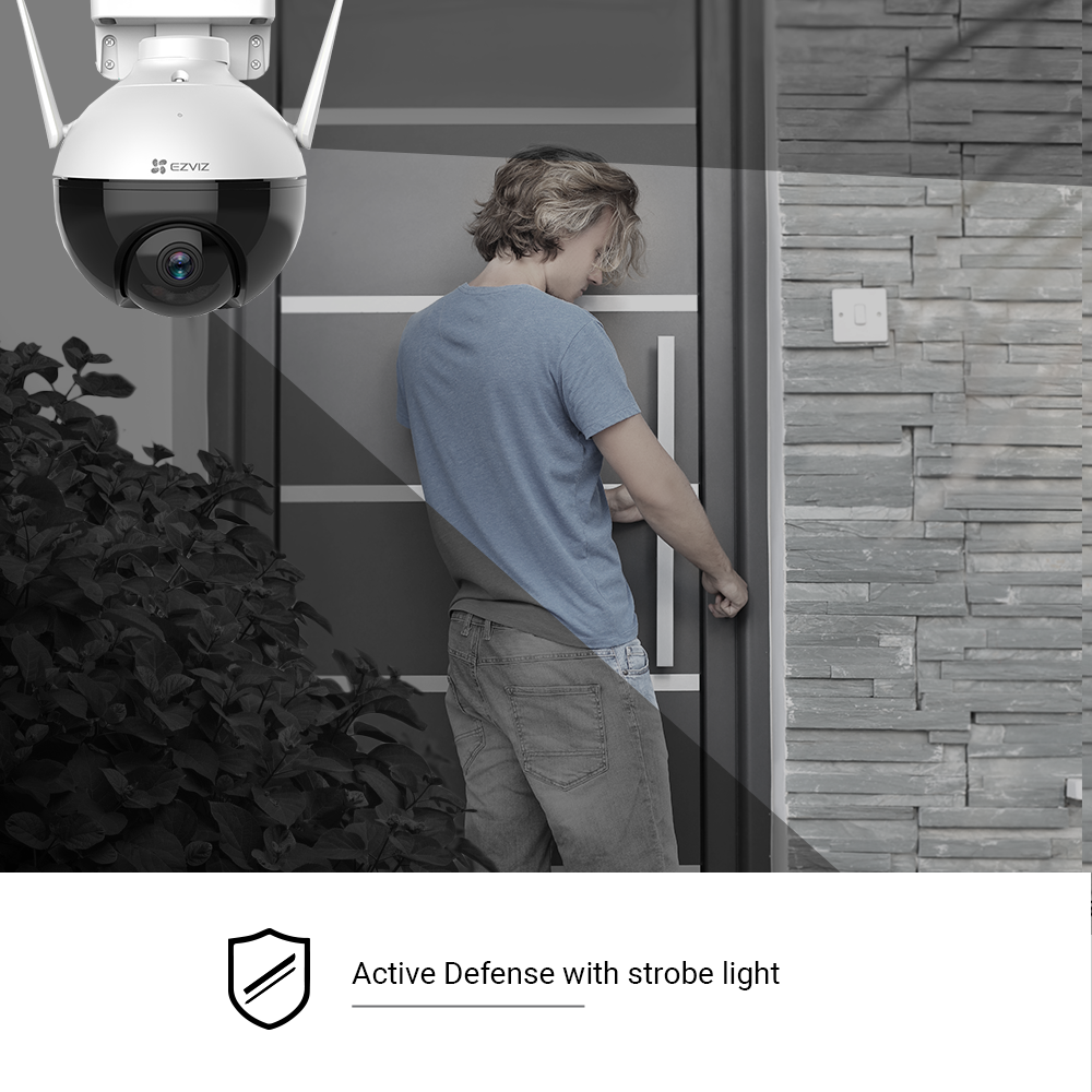 EZVIZ C8C Outdoor Kamera, Motorisierte Schwenk- / Neige-Funktion für 360 -Grad Abdeckung, Active Defense