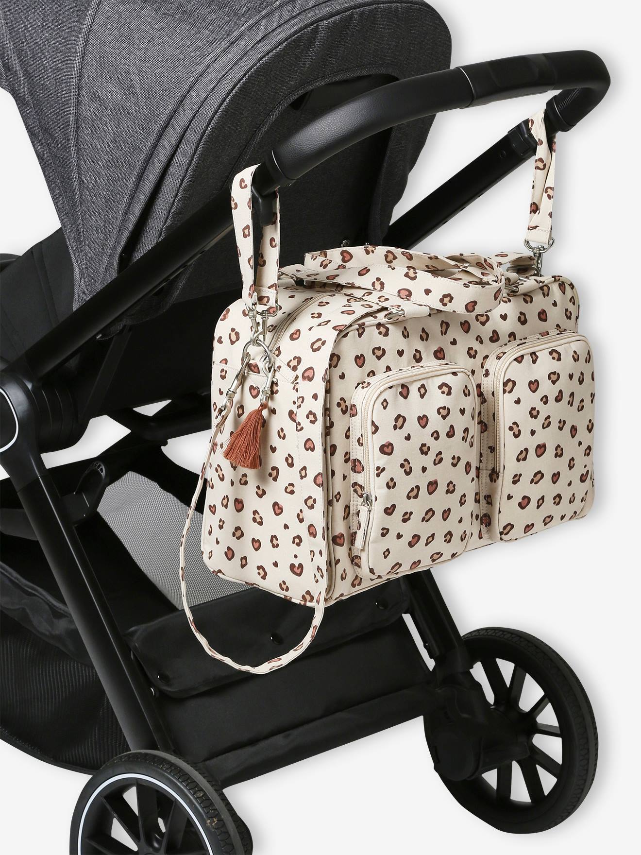 Vertbaudet Wickeltasche FAMILY, personalisierbar - sandfarben leoprint
