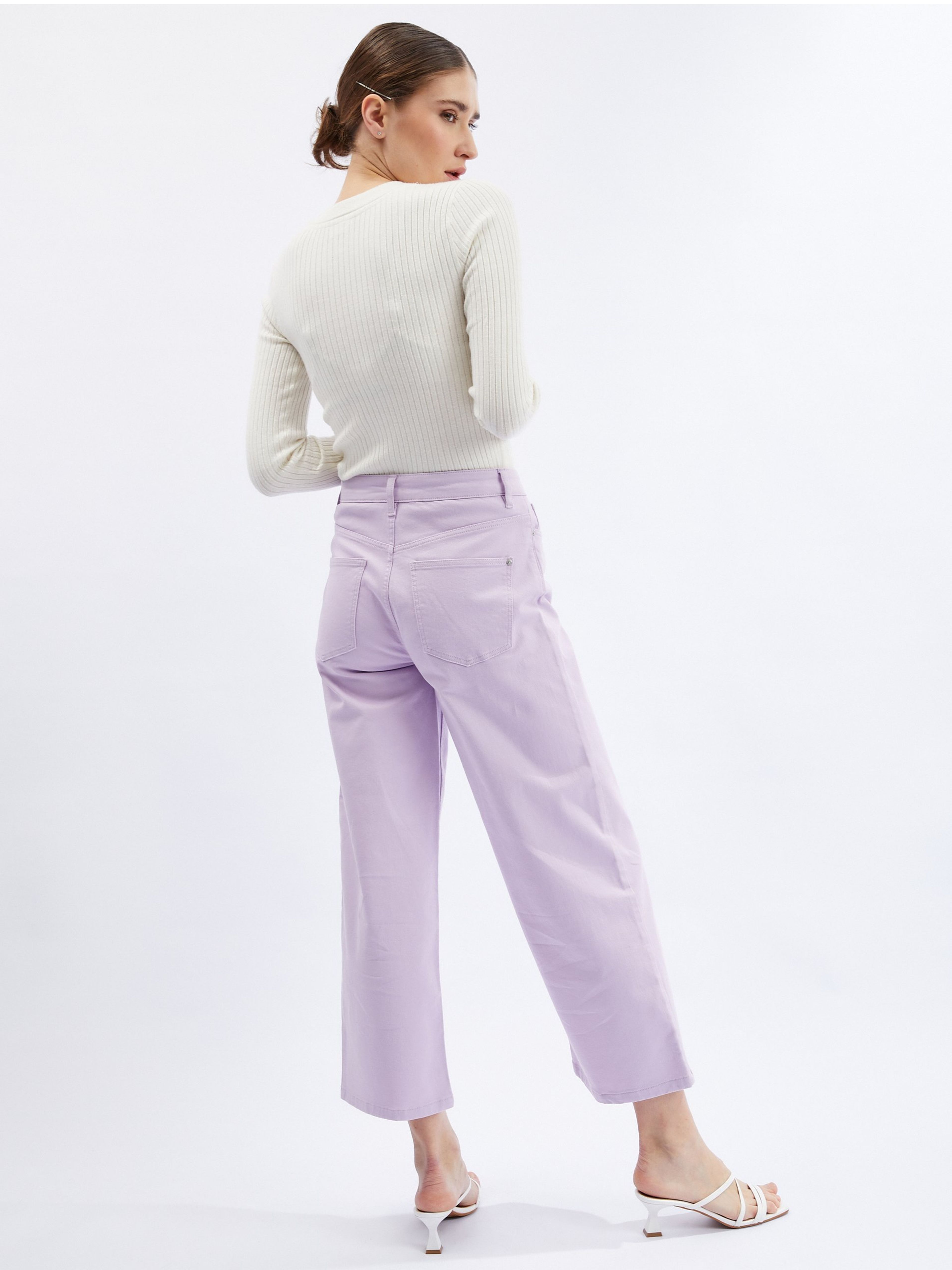 Hellviolette Damen-Jeans mit ausgestellter Passform ORSAY