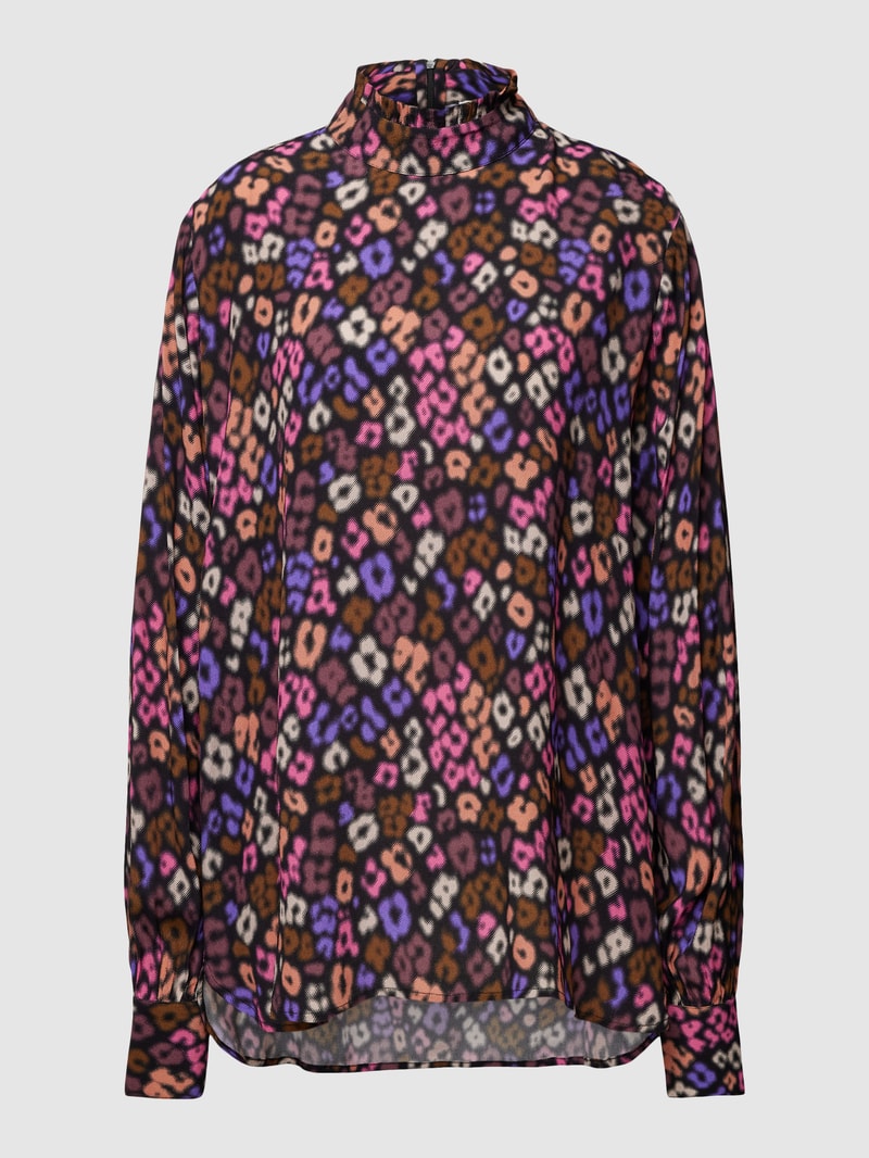 Blusenshirt aus Viskose mit Allover-Muster in lila