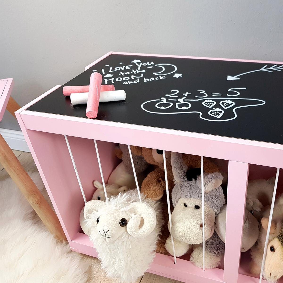 MUSTERKIND® Truhe Tilia, rosé/gold, mit Kreidetafel