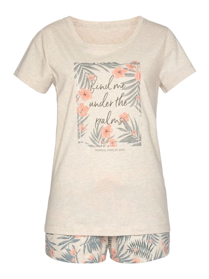 LASCANA Shorty in sand-bedruckt günstig kaufen