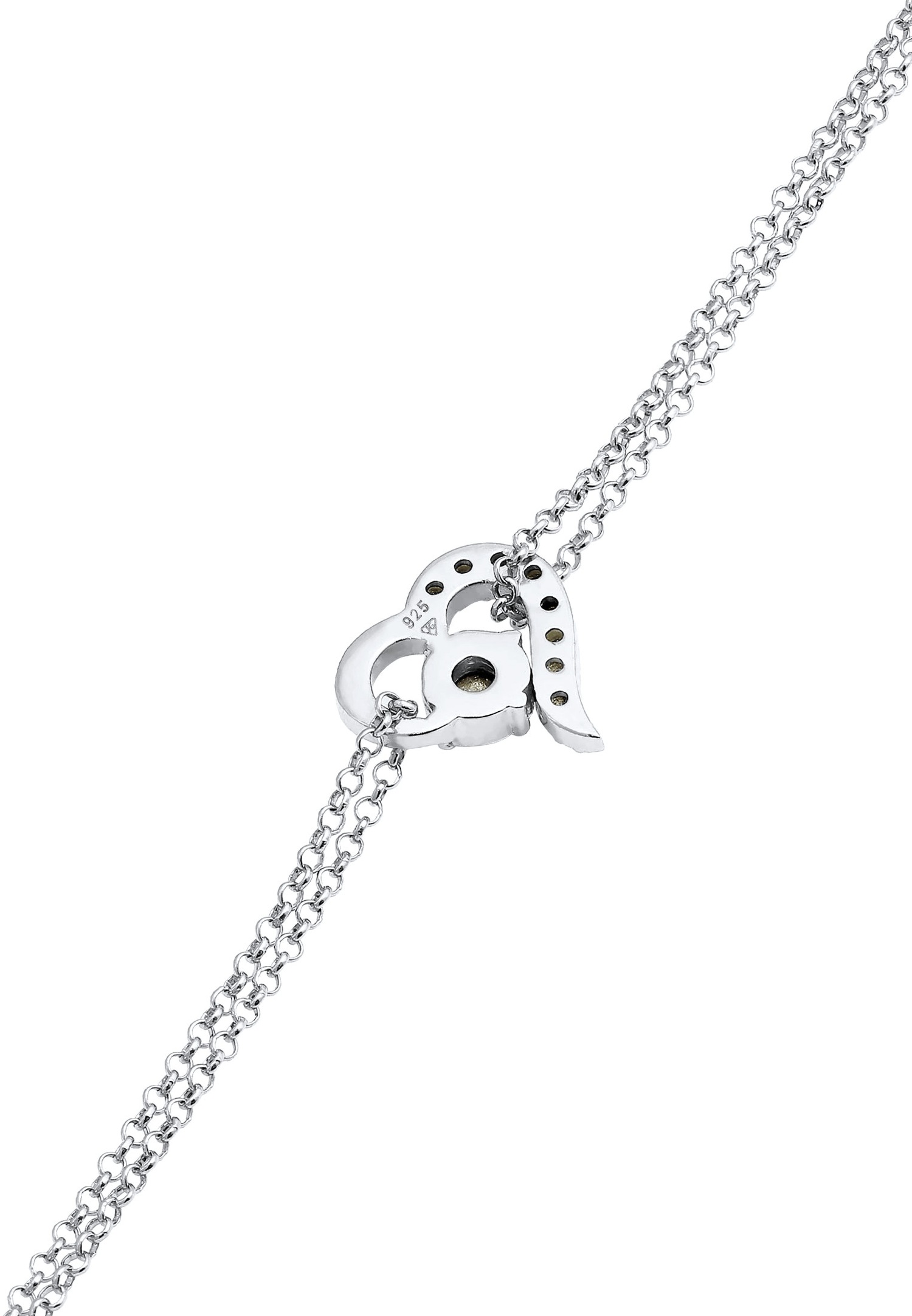 Colgante Elli para mujer con el símbolo del corazón del amor y cristales de plata de ley 925.
