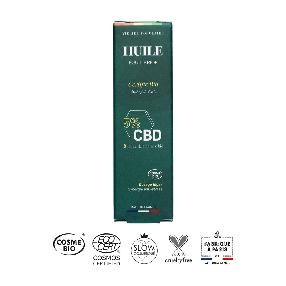 atelier populaire Huile Equilibre + CBD 5 % | 10 mL Huile sublinguale