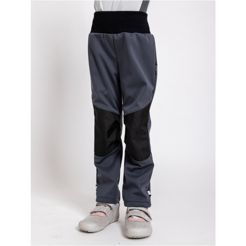 Unuo Kinder-Softshellhose mit Fleece Flexi Dunkelgrau
