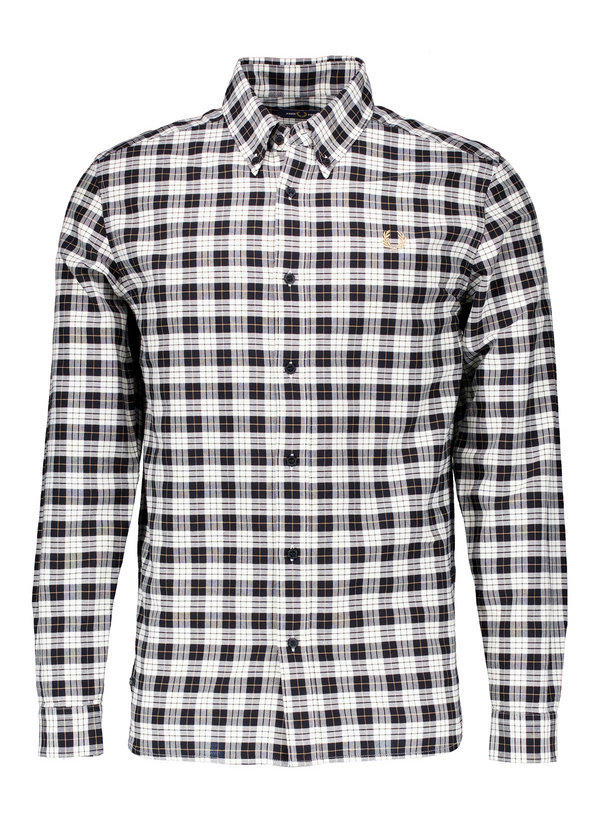 Fred Perry, Hemd, Baumwolle, ecru-schwarz kariert