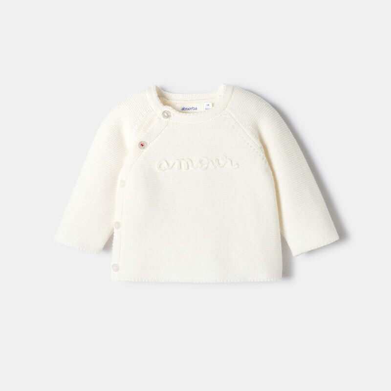 Ensemble 2 pièces en tricot blanc naissance Absorba
