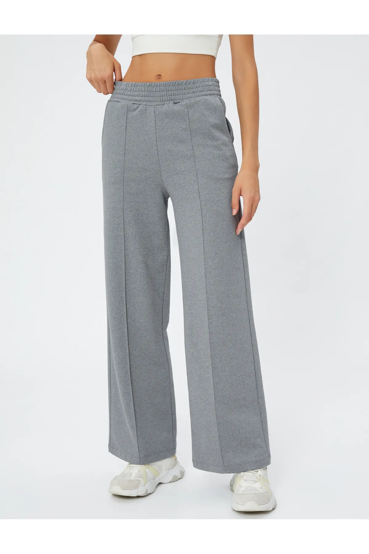 Koton  Jogginghose mit weitem Bein, hoher Taille und gerippter Tasche