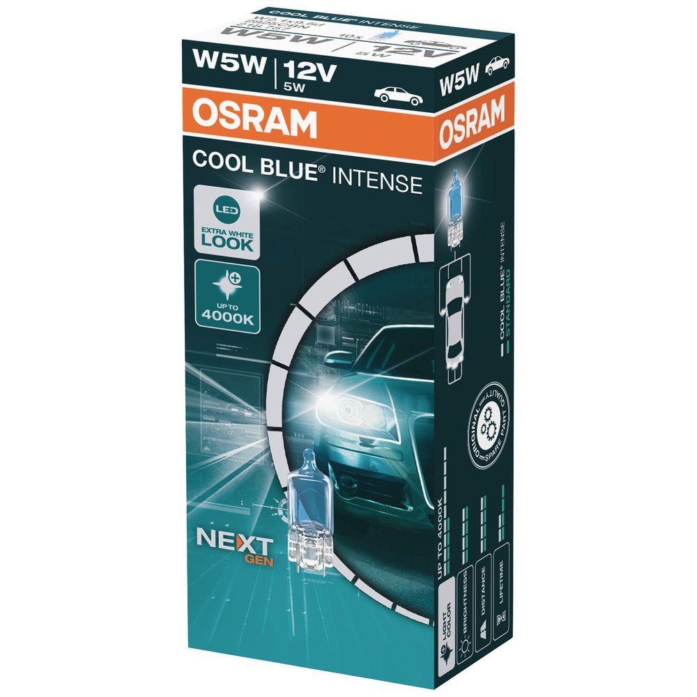 Osram KFZ-Ersatzleuchte OSRAM 2825HCBN Signal Leuchtmittel COOL BLUE® INTENSE W5W 5 W 12 V
