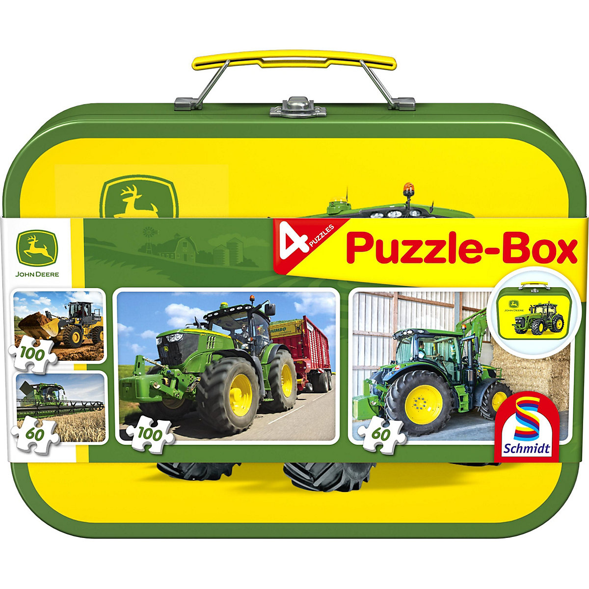 Puzzlekoffer 2 x 60 + 2 x 100 Teile John Deere
