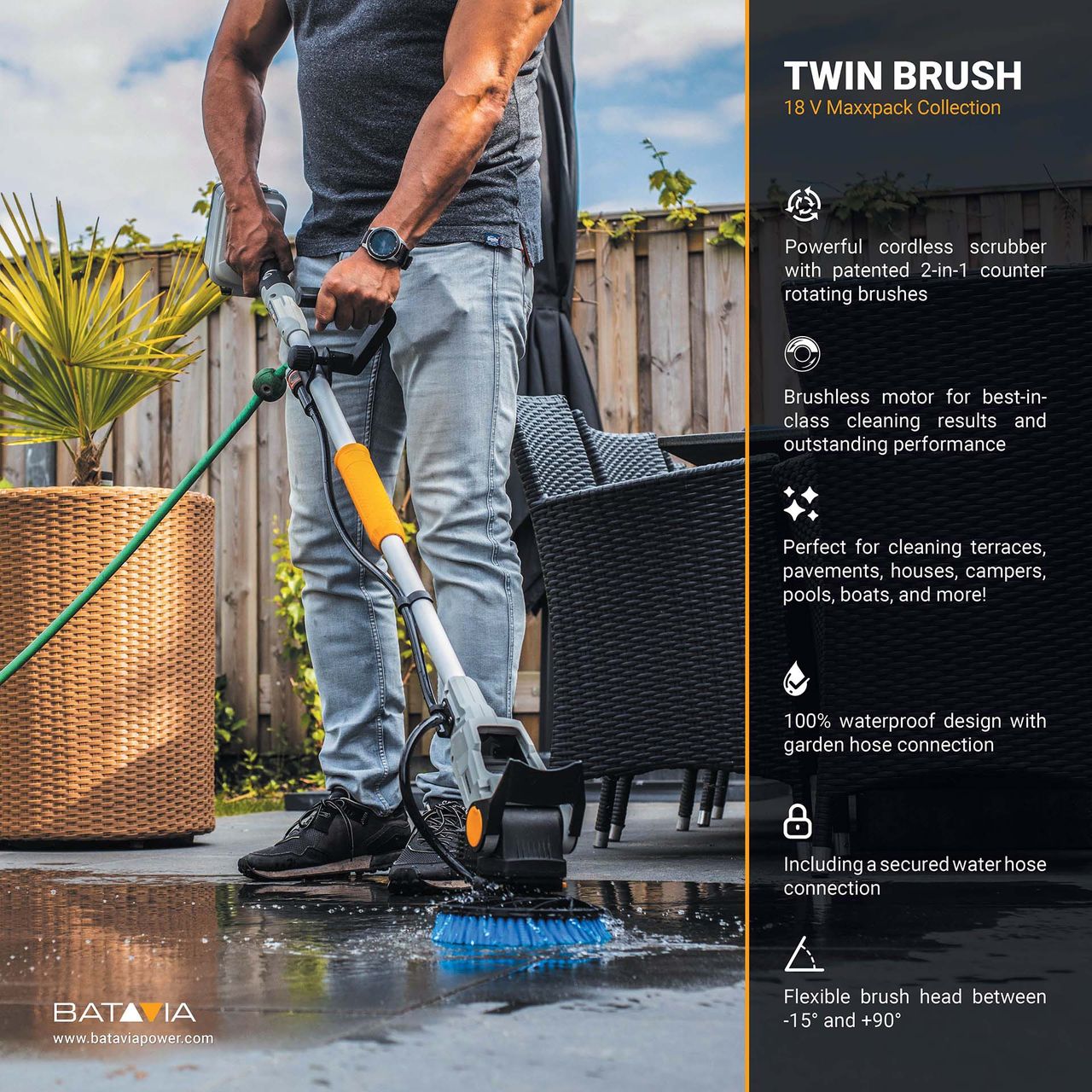 Batavia 18V Brushless Twin Brush Akku-Reinigungsbürste