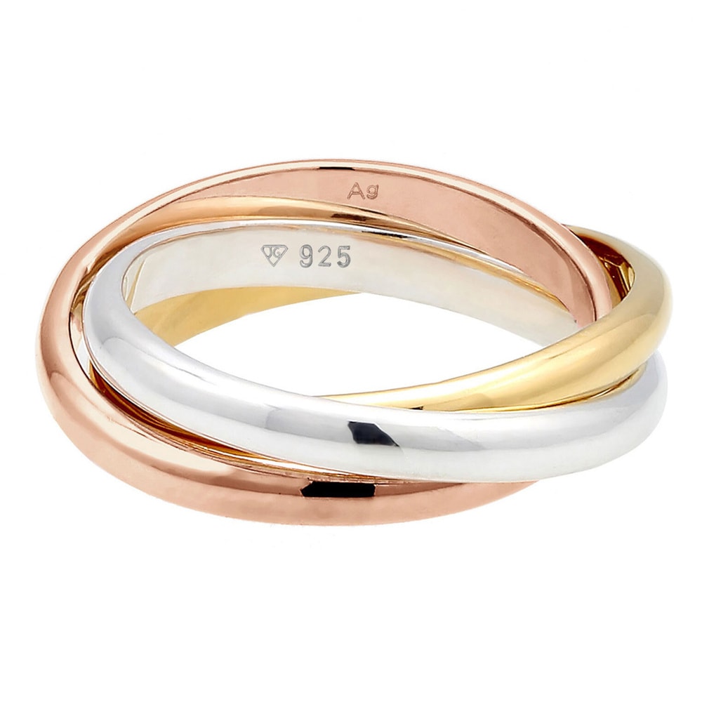 Elli Elli Bague Femmes Trio Enroulement Basique en Argent Sterling 925 Bague