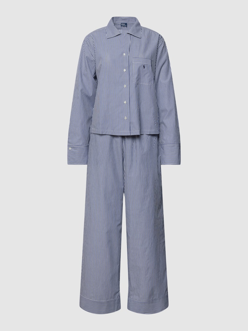 Pyjama mit Streifenmuster in marineblau