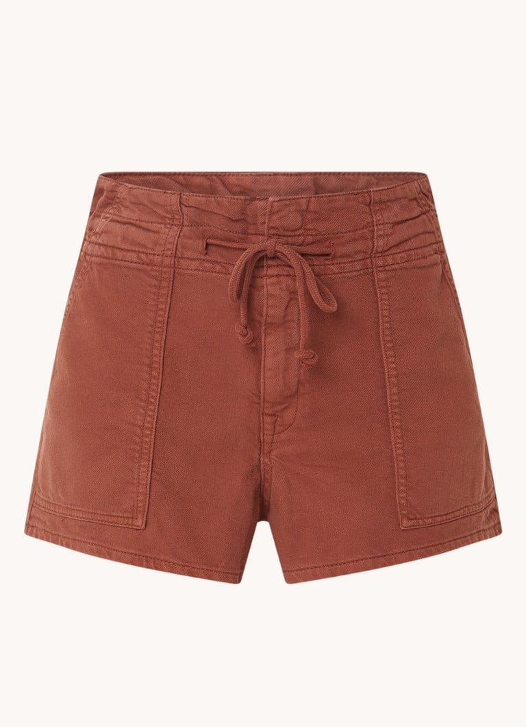 Pantaloni scurți Ba&sh Habo cu croială dreaptă, talie înaltă și șnur reglabil.